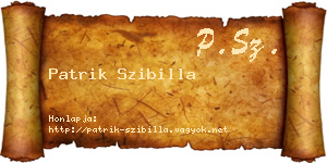 Patrik Szibilla névjegykártya